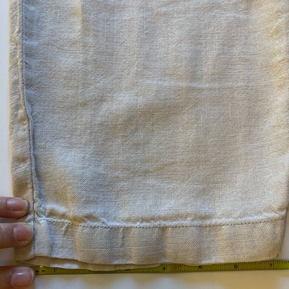 Eddie Bauer 100% Linen Elastic Waist Trousers Khaki Plus Size XXL - Picture 10 of 10